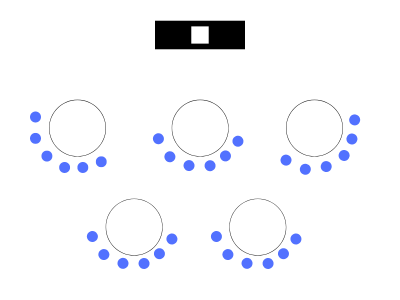 Diagram of cresent seating